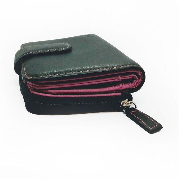 Vintage American Tourister Leather Wallet-Black/Pink - Picture 5 of 12